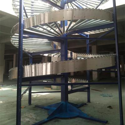 China Lifting Cartons / Cases / Trays / Crates Customized Size Helical Spiral Gravity Conveyor Carries Filled Bottles for sale