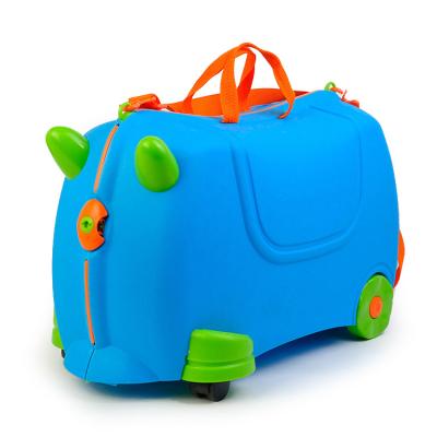 China Wholesale High Quality Child Travel Child Cartoon Wheel Blue Suitcase for sale