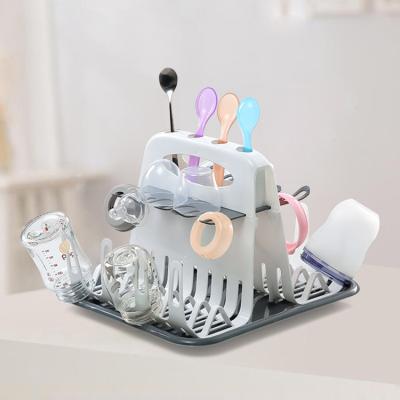 China 2022 Viable Shelf Newborn Plastic Baby Bottle Drying Rack Milk Bottle Baby Bath Dryer Rack for sale