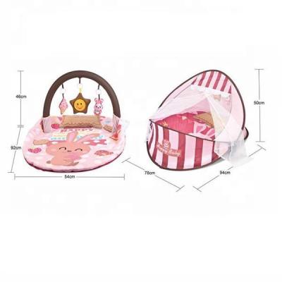 China Educational Toy 54*92*46 Cm2 In 1 Fitness Room Baby Play Mat Portable Bed Foldable Baby Bed With Music for sale