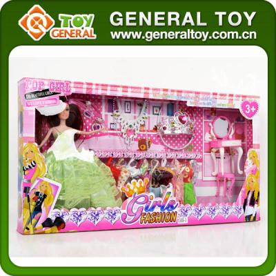 China Fashion plastic doll dress up game for girls for sale