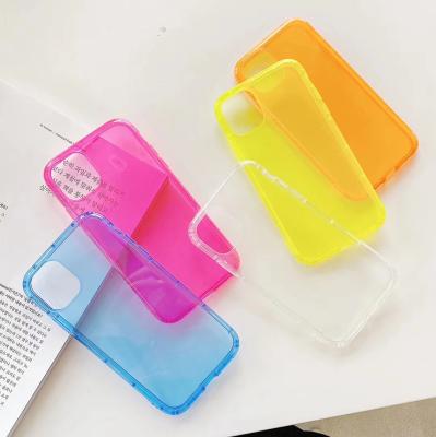 China New Design Colorful Fluorescent Soft Clear Solid Color TPU Phone Case For Samsung Galaxy a51 a21s a71 a30s Back Cover for sale