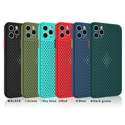 China Shock Absorption Honeycomb Heat Dissipation Protecvtive Camera With Colorful Button Cell Phone Case For iPhone 11 pro xr 11 xs max for sale