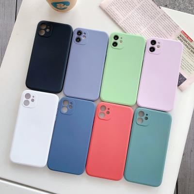 China 2.0mm Anti-drop High Quality Square Liquid Silicone Shockproof Phone Shell For iPhone 6 7 8 Se X XS XR Phone Case 11Stock for sale