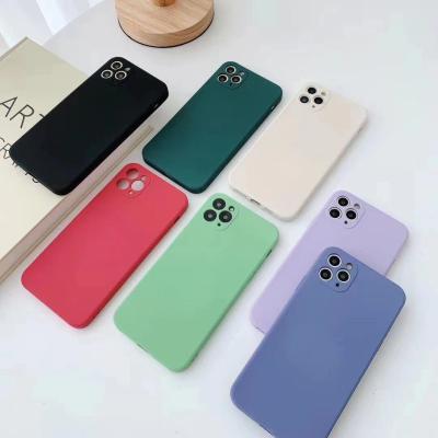 China Anti-drop Factory Stock Cell Phone Case For IPhone X XR 11 11Pro 12 12Pro 13Pro Custom Design 2.0MM Liquid Silicone Phone Case for sale