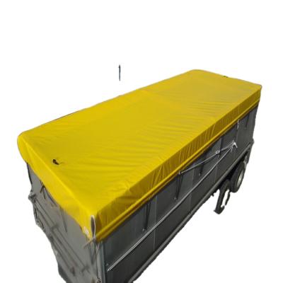 China Anti-static yellow vinyl 1000d pvc coated tarpaulin fabric for trailer curtain truck cover for sale