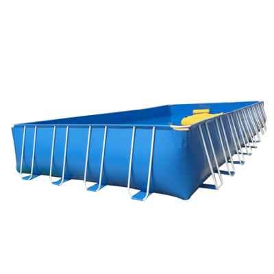 China Large Size Eco - Friendly PVC Metal Frame Plastic Rectangular Swimming Pool for sale