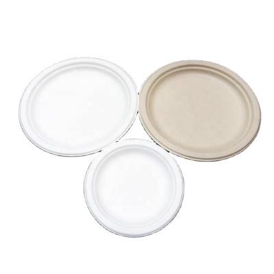 China Amazon Best Seller 100% Disposable Disposable Dishes Biodegradable Tableware Bagasse Pulp 10 Inch Round Dish for sale