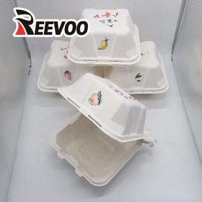 China Disposable Sugarcane Box Lunch Box Eco Friendly Bagasse Take Away Food Container for sale