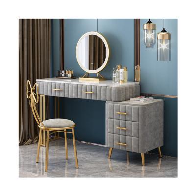 China Small Adjustable Modern Apartment Light Wholesale (Size) Luxury Dressing Table for sale