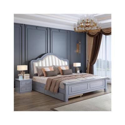 China Factory direct supply durable comfortable and spacious solid wood double bed for sale