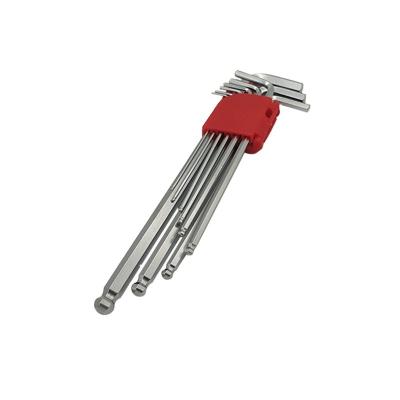 China Direct Sales 9pcs Durable High Hardness Manufacturer Hex Key Set Matte Nickel Plated Extended Allen Keys for sale