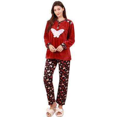 China Thermal romantic and refined cartoon pajamas winter suits onesie pajamas for women cotton for sale