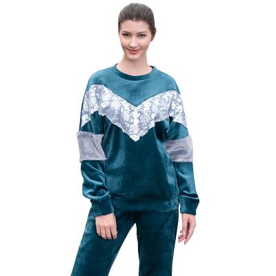 China Fashion Women Thermal Beaded Pajamas Sports Pajamas Luxury Popular Fancy Pajamas For Woman for sale