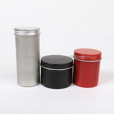 China Gift & Craft Aluminum Cosmetic Jars With Screw Cap Lid Around Tall Candle Tin 26oz Aluminum Metal Tin for sale