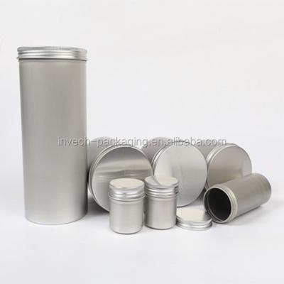 China 750g aluminum canister, wholesale silver aluminum jar 750g tin canister Tea.skirt screw lid canister for sale