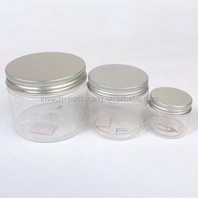 China Clear 8oz 250ml skin care cream/colored plastic jars with metal caps for hair wax/hair pomade for sale