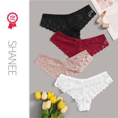 China SHANEE Floral Lace Antibacterial Antibacterial Panty Set For Women PT2102003-PTB-PTC-QS for sale