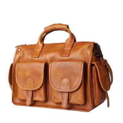 China Fashion Classics Custom PU Leather 14 Inch Laptop Briefcase Bag Buffalo PU Leather Briefcase For Man for sale