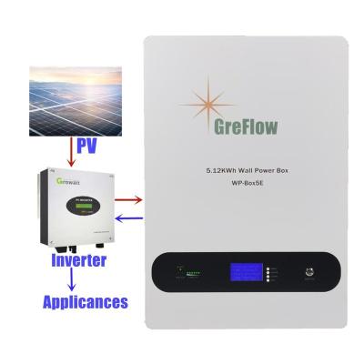 China Energy storage system EU USA STORE GreFlow 15 years life lifepo4 ion battery lithium design 48v 100ah 200ah for home solar power system for sale