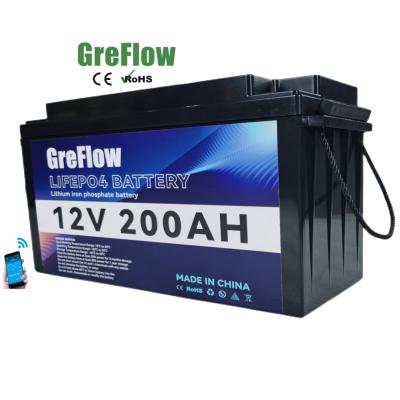 China GreFlow Hot Selling Price Good Lifepo4 Golf Cart Battery Lithium Ion Batteries 12V 200Ah Solar Battery For 200Ah Solar Panel for sale