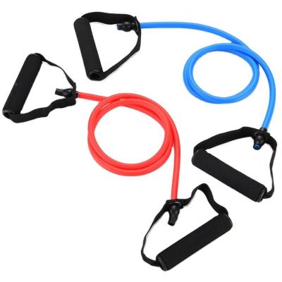 China Portable Color Adjustable Resistance Band Gym Elastic Custom Bands With Handle for sale