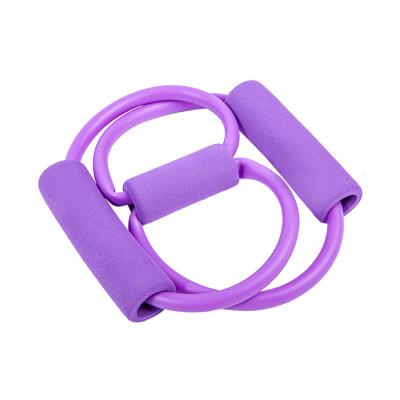 China Rubber + Foam Cotton Pink 8-Shaped Wholesale Gather Yoga Gel Pull Up Aid Fitness Resistance Band Set for sale