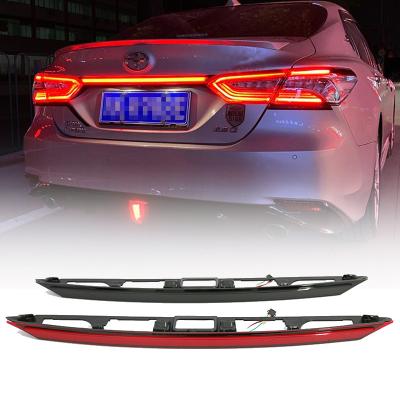 China 3D Optical Red Lens Full LED Through Type Rear Tail Light Lamp For 2018 Toyota Camry Camry Brake Fog Rear Turn Signal Light Signal Light for sale