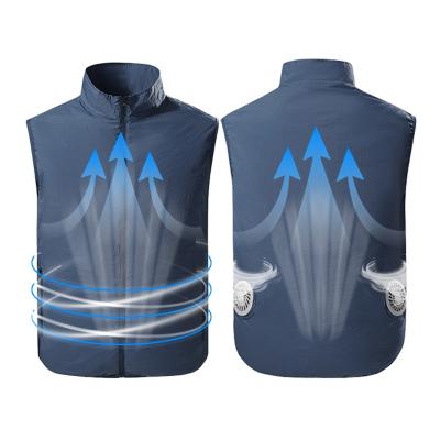 China Customized Breathable Cooling Sleeveless Standing Cooling Vest Summer Air Conditioning Suit Vest Collar Fan Suit Vest for sale