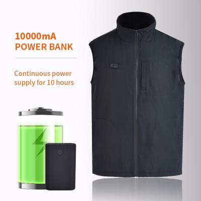 China Outdoor Jacket USB Waterproof Sleeveless Temperature Control Cotton Heating Vest Charging Battery Heated Vest for sale