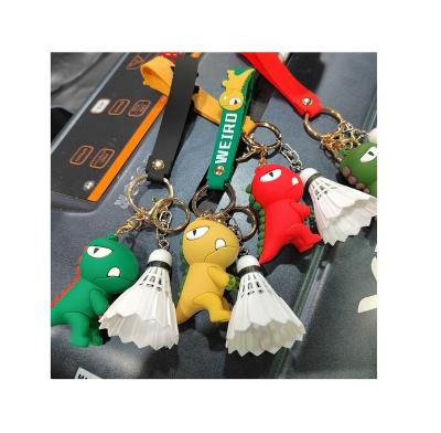 China Soft rubber Wholesale Customized Good Quality Badminton Souvenirs Key Chain Backpack Pendant for sale