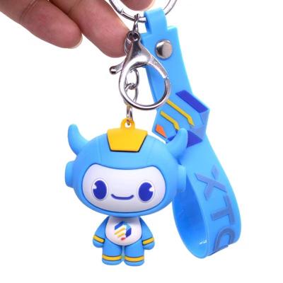 China PVC soft adhesive PVC soft plastic creative cartoon 3D doll key chain pendant customized mascot blind box decoration for sale