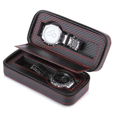 China Srorage Watch Boxes Zipper Watch Jewelry Organizer PU Portable Travel Watch Organizer for sale