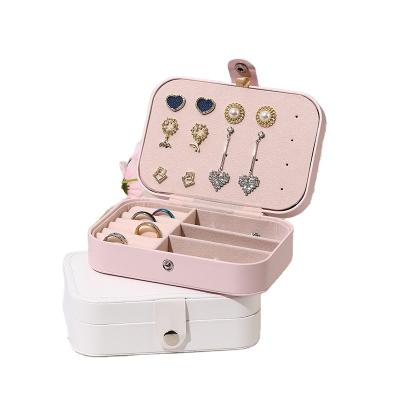 China Elelgent Necklace Ring Box Multifunctional Portable Travel Jewelry Storage Gift Box for sale