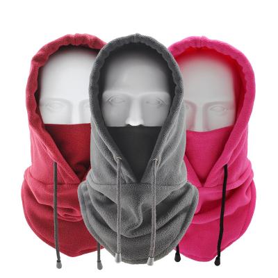 China New Design JOINT Winter Plus Warm Fleece Facemasks Windproof Thick Hats Hooded Cuff for sale