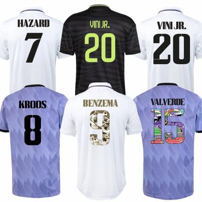 China Shirts & Tops Hot Sale 2023 Soccer Jersey BENZEMA 21 22 23 JR VINI Real Madrids Soccer Shirt Cartoon ALABA MODRIC VALVERDE Men Kids Uniforms for sale