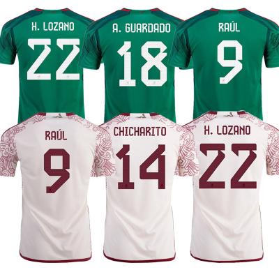 China Shirts & Tops 2022 Hot Sale National Team CHICHARITO A.GUARDADO H.LOZANO Raul Soccer Shirt Men Kids Kit Set 2022 Mexico Soccer Jersey for sale