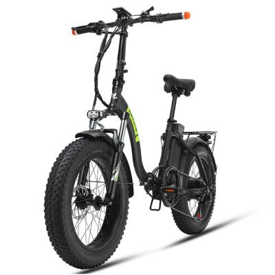 China High Quality CE 750W 48V 20inch Aluminum Alloy Fat Tire 16Ah Door To Door Folding Electric City Electric Bike e Bike Hybrid Bike For Adult for sale