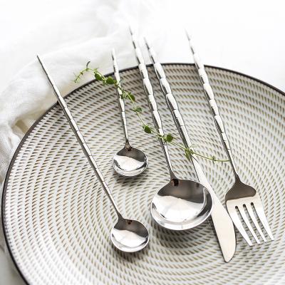 China Viable European Portuguese Gold Portuguese Fork Spoon Stainless Steel Mirror Polish Steak Knife Stainless Flatware Sets For Wedding for sale