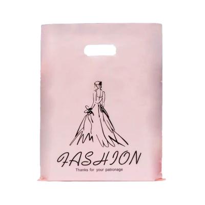 China Customized Logo Reusable Plastic Carry Bag Recyclable Shopping Gifts Die Cut Bag With Handle for sale