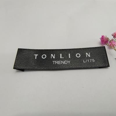 China Sustainable Garment Satin Apparel Head Size Label Custom Logo Printing Clothing Washing Neck Label for sale