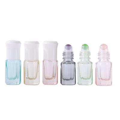 China 3ml Tube Glass Bottle Cosmetic Colored Mini Clear Glass Bottle Essential Oil Bottles For Perfume for sale