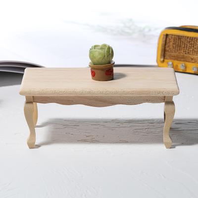 China Mini Toy Doll House 1:12 Scale Furniture Model Wood Imitate Tea Table Model Miniature For Doll House Accessories for sale