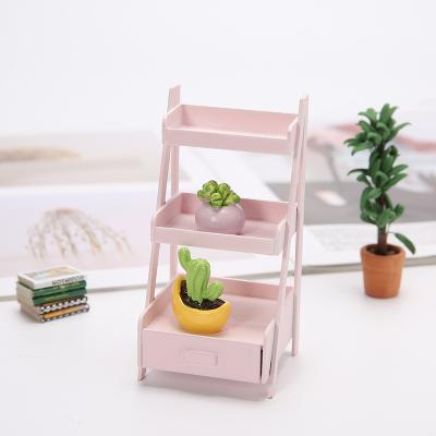 China Mini Toy 1:12 Miniature Dollhouse Simulation Furniture Accessories Wooden Flower Rack Stand Simulation Furniture Accessories for sale