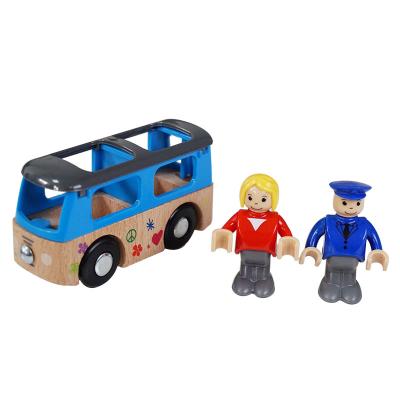 China Wooden Car Toy Rail Transit Scene Mini Toy Simulation Bus Accessories Montessori Educational Toys Diy for sale