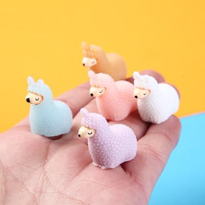 China China Wholesale Cute 3D Simulation Alpaca Diy Animal Resin Crafts Diy Resin Crafts Decorating Diy Key Chain Jewelry Accessories for sale