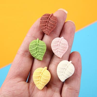 China China Diy Cream Glue Mini Leaves Flatback Cabochon Macaron Leaves Shape Flatback Resin Cabochons For Phone Case Decorate for sale