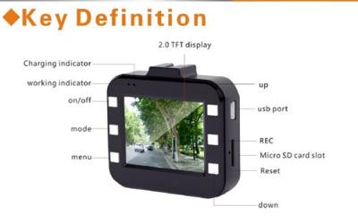 China High resolution Night Vision  HD Car DVR with GPS G-sensor ,  SD card for sale