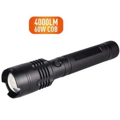 China Zoomable Led Light Zoom Able Aluminum High Power Led Flashlight Rechargeable Led Flashlight With Power Bank for sale