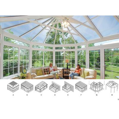 China Modern Courtyard Aluminum Sunroom Double Glazed Sunroom for sale